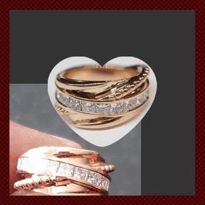 10K Rose Gold Diamond Ring